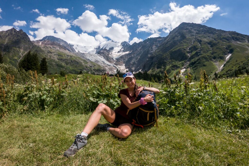 Zdenka Kolářová na treku Tour du Mont Blanc